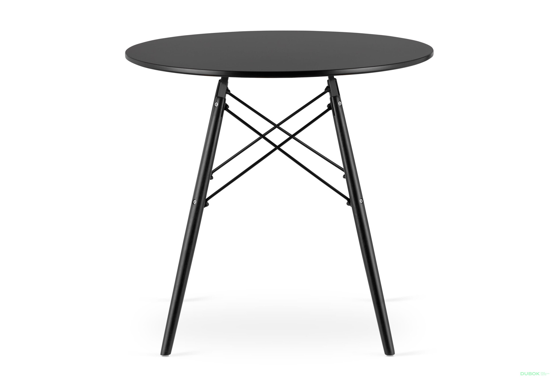 Stół TODI Okrągły 80cm - czarny / czarne nogi - Fotografia 3 Fotografia 3 - Stół TODI Okrągły 80cm - czarny / czarne nogi