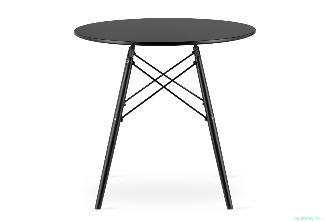 Stół TODI Okrągły 80cm - czarny / czarne nogi - Fotografia 3 Fotografia 3 - Stół TODI Okrągły 80cm - czarny / czarne nogi