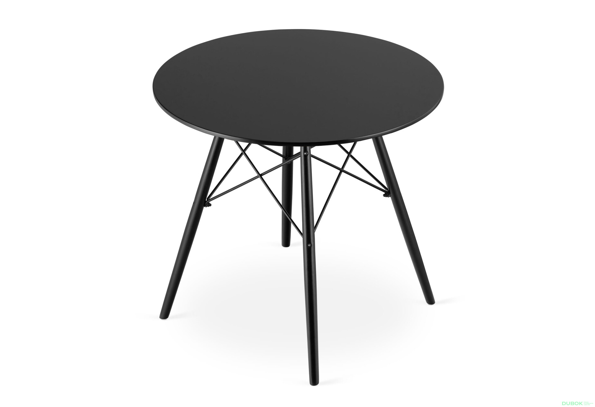 Stół TODI Okrągły 80cm - czarny / czarne nogi - Fotografia 4 Fotografia 4 - Stół TODI Okrągły 80cm - czarny / czarne nogi