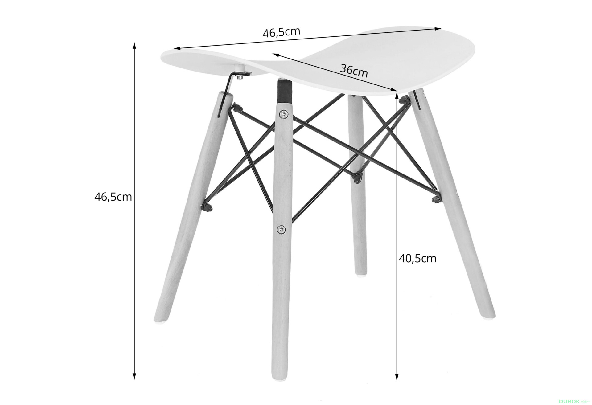 Fotografia 3 - Taboret KORFU - biały x 1
