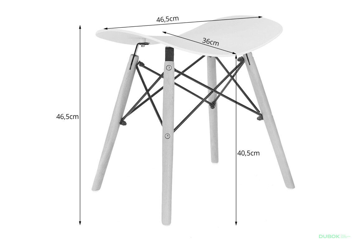 Fotografia 3 - Taboret KORFU - biały x 1