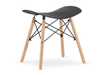 Taboret KORFU - czarny x 1