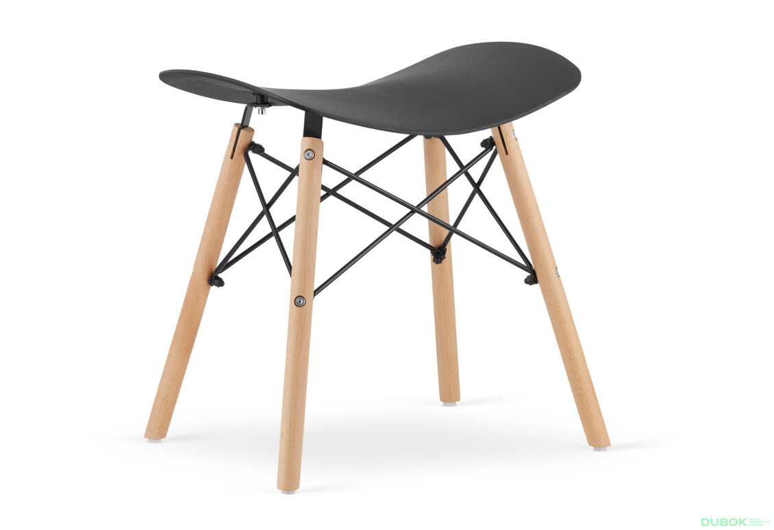 Taboret KORFU - czarny x 1