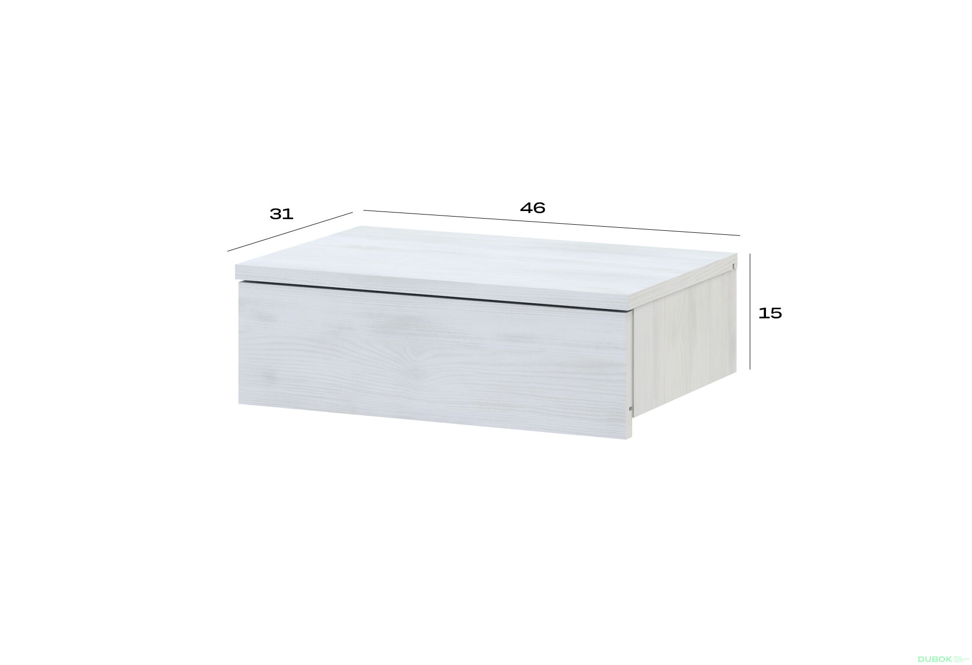 Nočný stolík Levía biely strom 1š 46x31x15 - Fotografia 7 Fotografia 7 - Nočný stolík Levía biely strom 1š 46x31x15