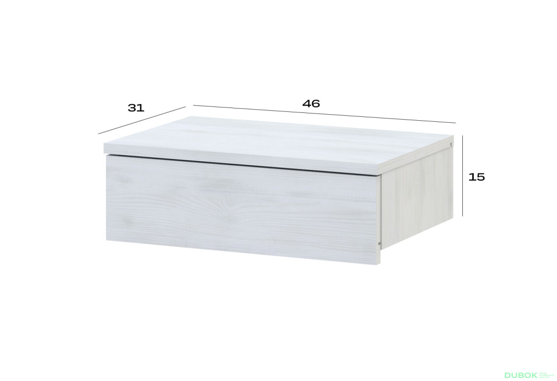 Nočný stolík Levía biely strom 1š 46x31x15 - Fotografia 7 Fotografia 7 - Nočný stolík Levía biely strom 1š 46x31x15