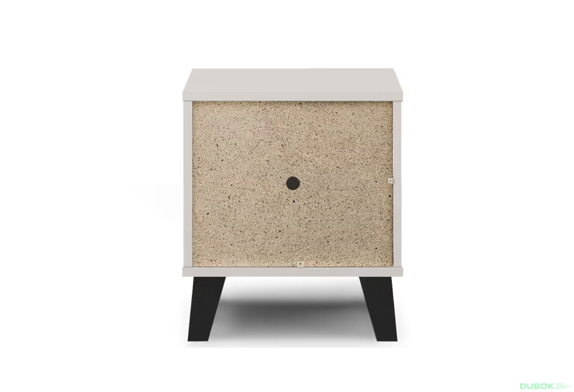 Fotografia 6 - Nočný stolík Borg 1s kašmír / biely