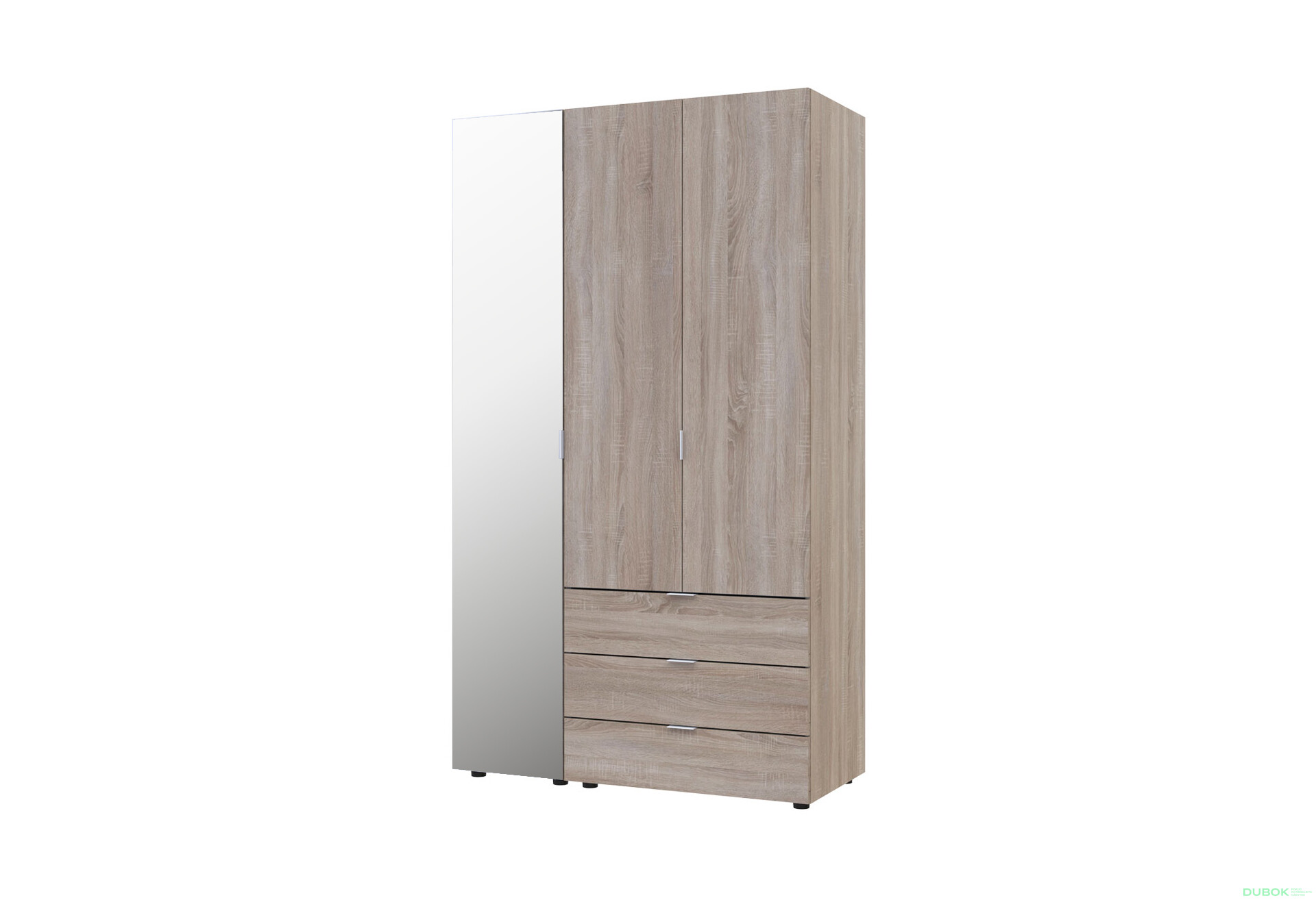 Skriňa trojdverová so zrkadlom Gelar 116.5 cm Dub sonoma - Fotografia 1 Fotografia 1 - Skriňa trojdverová so zrkadlom Gelar 116.5 cm Dub sonoma