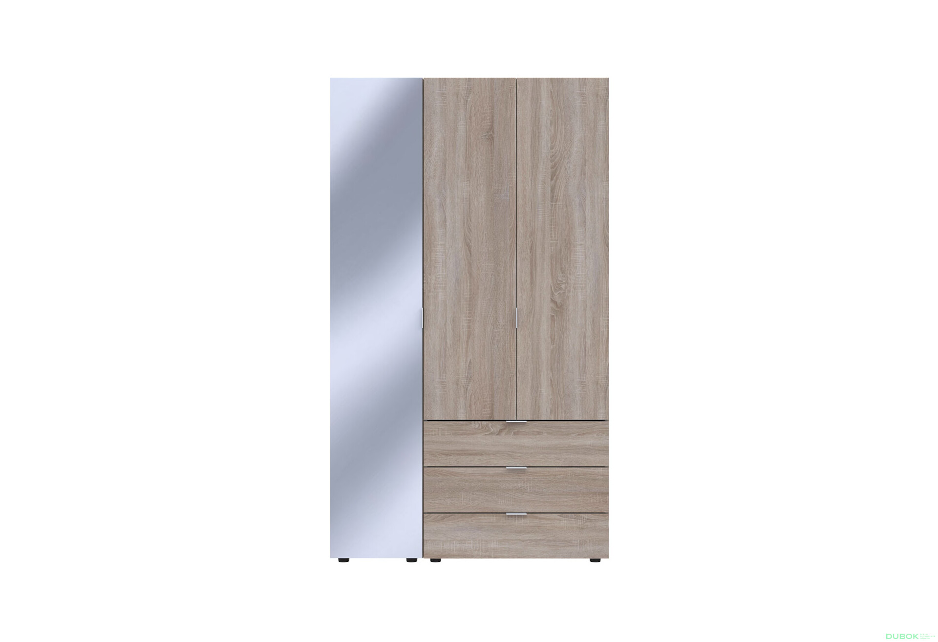 Skriňa trojdverová so zrkadlom Gelar 116.5 cm Dub sonoma - Fotografia 3 Fotografia 3 - Skriňa trojdverová so zrkadlom Gelar 116.5 cm Dub sonoma