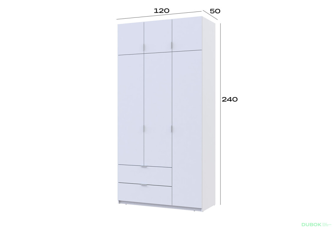 Fotografia 7 - Skriňa štvordverová Lukas 120 cm Biela