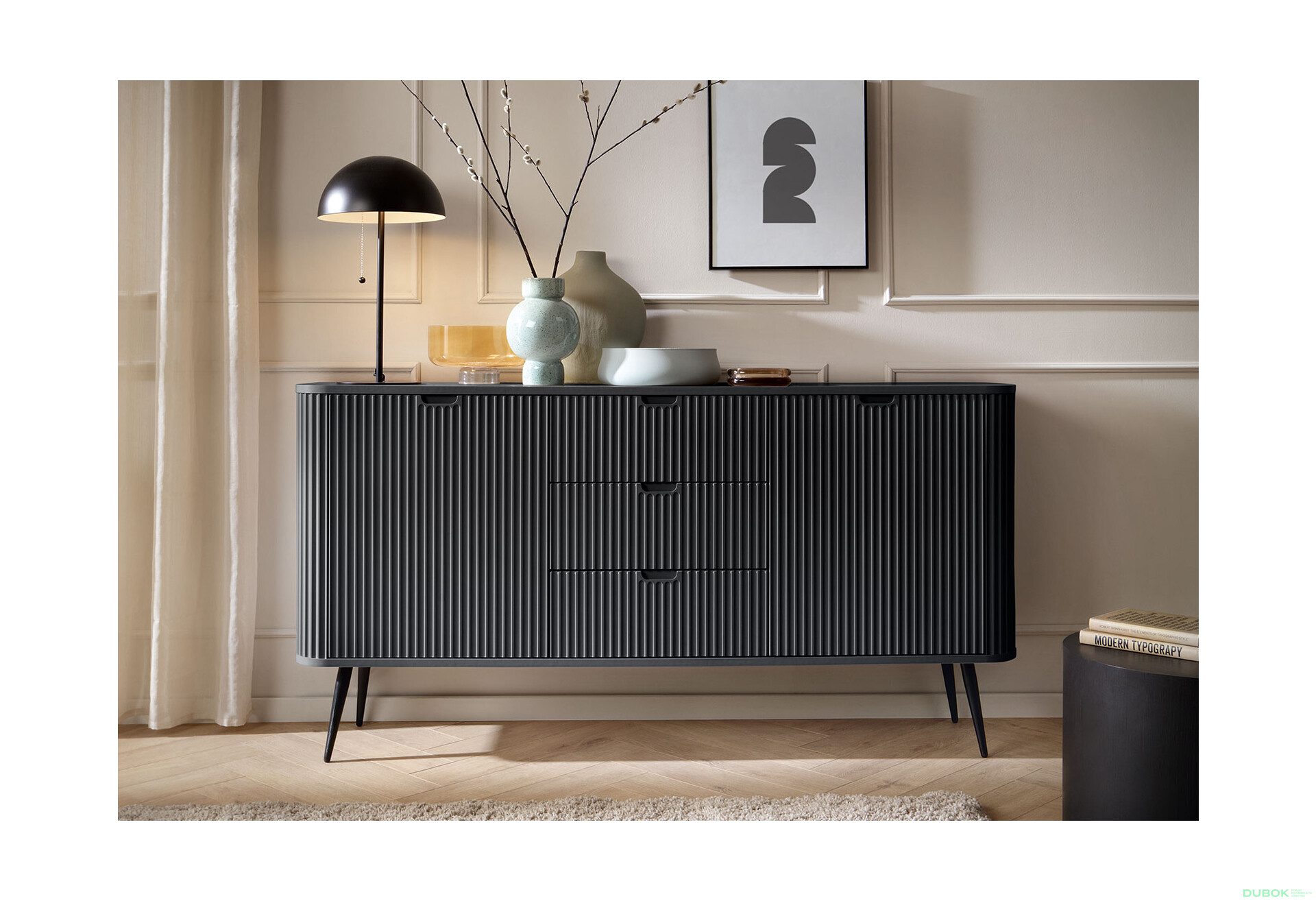 Komoda KSZ-168 čierna, čierne nohy Zova - Fotografia 5 Fotografia 5 - Komoda KSZ-168 čierna, čierne nohy Zova