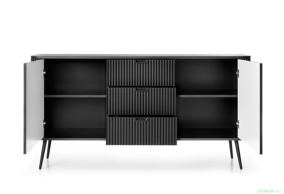 Komoda KSZ-168 čierna, čierne nohy Zova - Fotografia 3 Fotografia 3 - Komoda KSZ-168 čierna, čierne nohy Zova