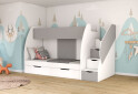Fotografia 3 - Poschodová posteľ Marcinek 80x190 s roštom biely / šedý
