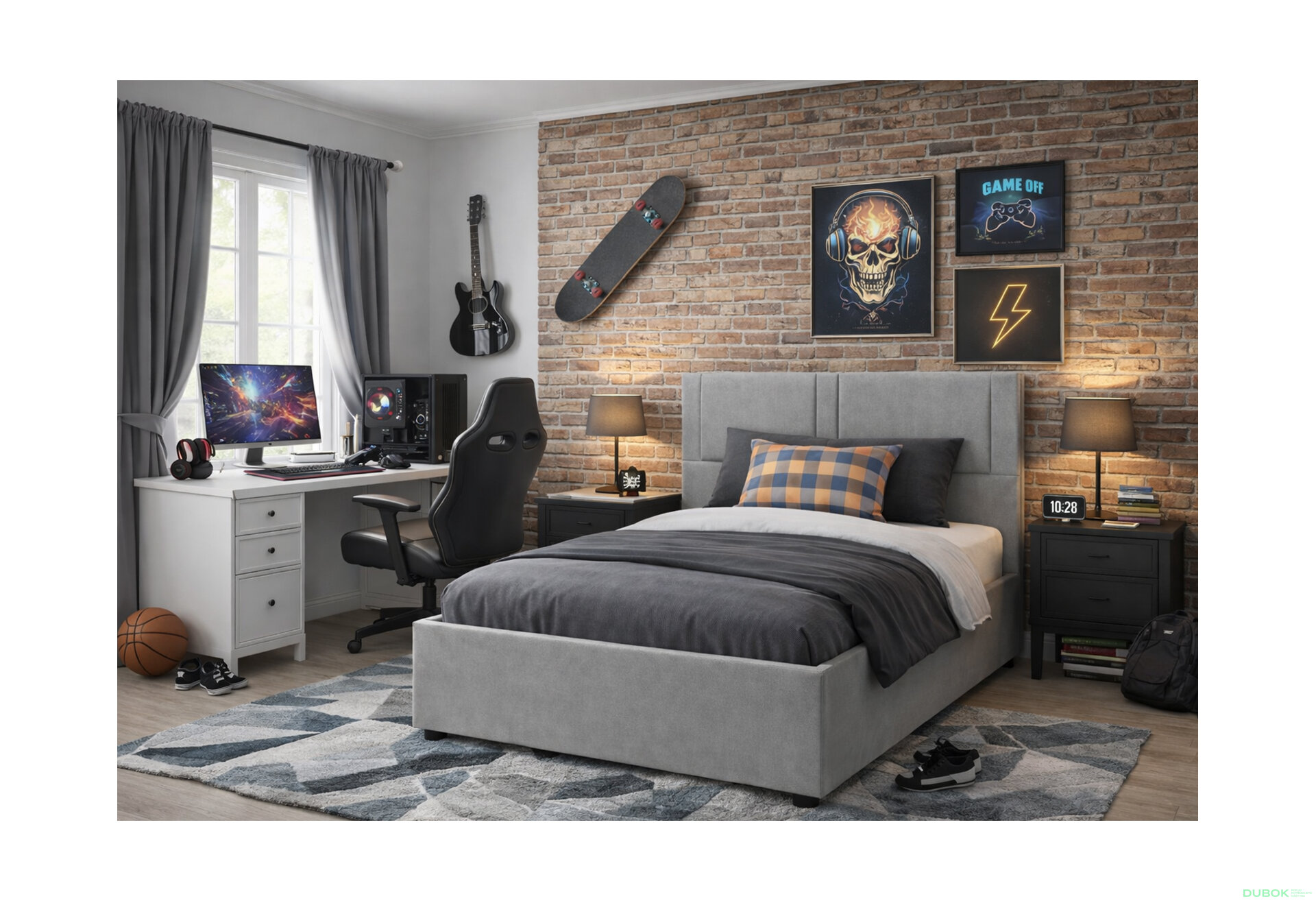 Fotografia 12 - Posteľ Fro Sol 120x200 Mono 246, šedá