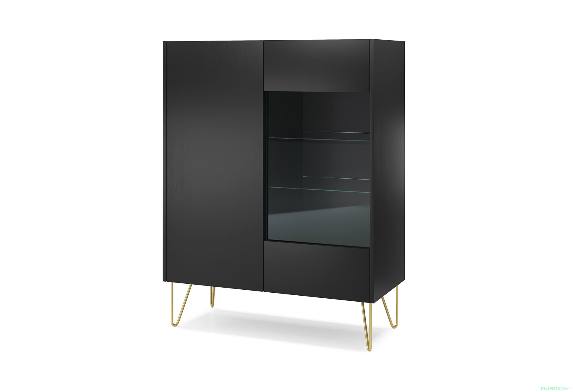 Vitrína WT97 čierny grafit / čierny royal mramor Harmony - Fotografia 1 Fotografia 1 - Vitrína WT97 čierny grafit / čierny royal mramor Harmony