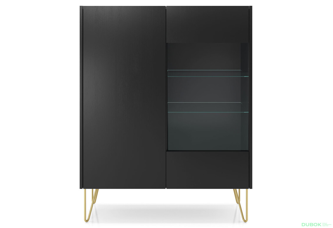 Vitrína WT97 čierny grafit / čierny royal mramor Harmony - Fotografia 2 Fotografia 2 - Vitrína WT97 čierny grafit / čierny royal mramor Harmony