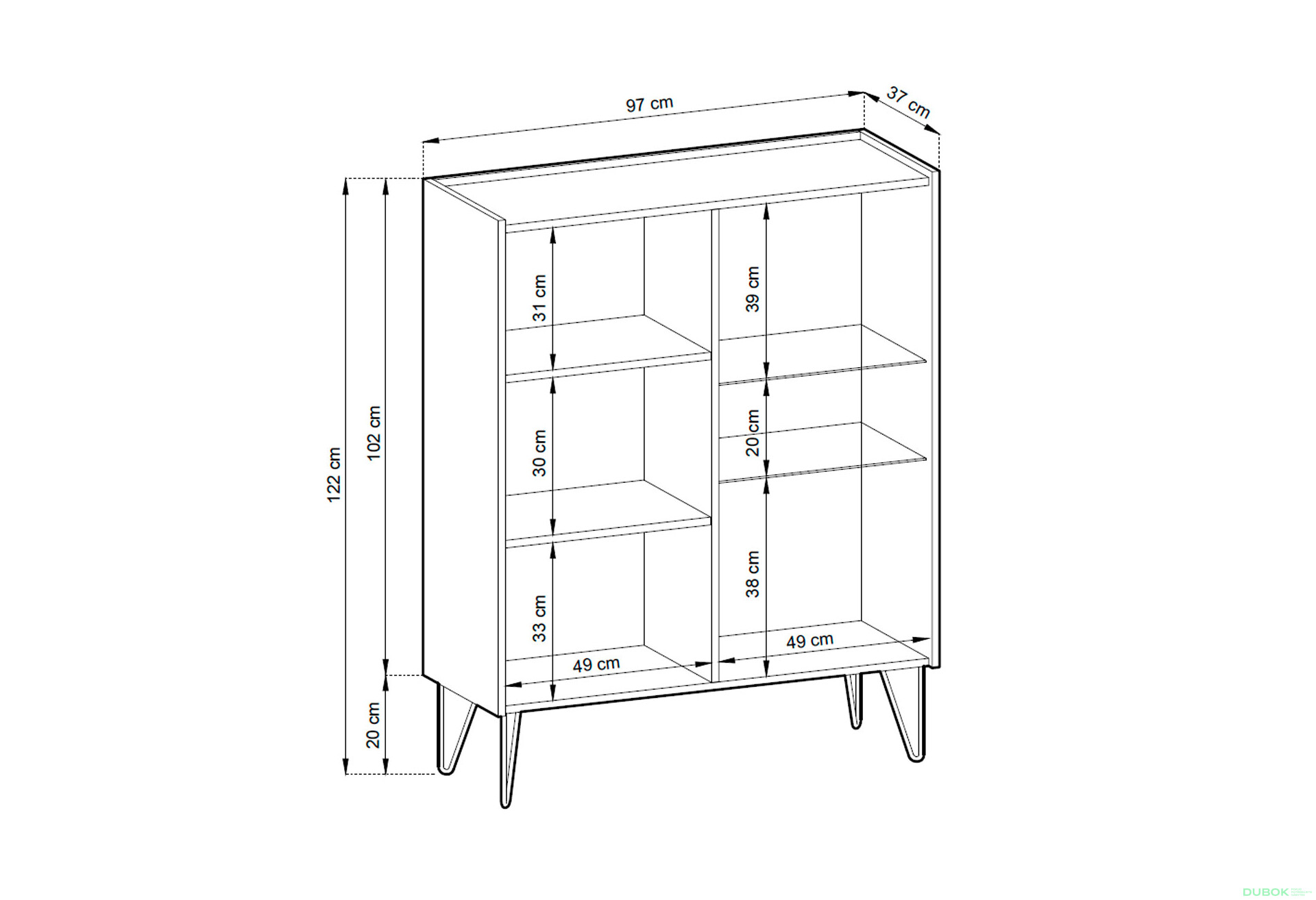 Vitrína WT97 čierny grafit / čierny royal mramor Harmony - Fotografia 5 Fotografia 5 - Vitrína WT97 čierny grafit / čierny royal mramor Harmony