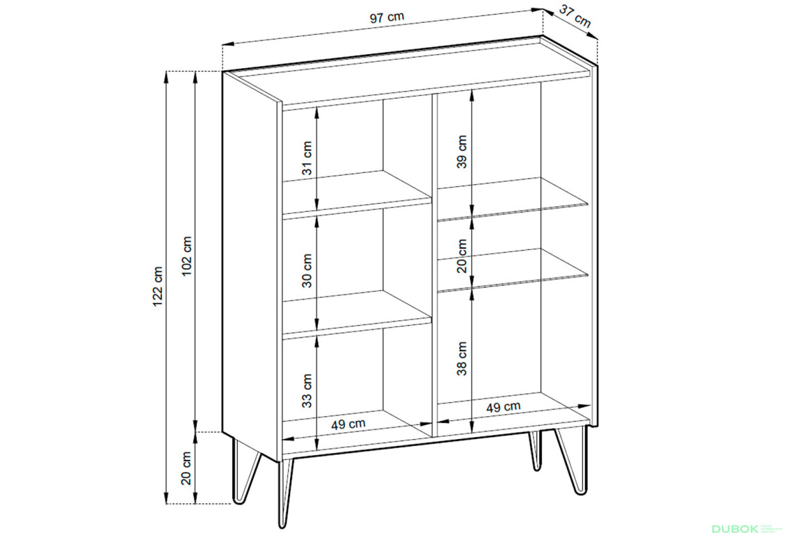 Vitrína WT97 čierny grafit / čierny royal mramor Harmony - Fotografia 5 Fotografia 5 - Vitrína WT97 čierny grafit / čierny royal mramor Harmony