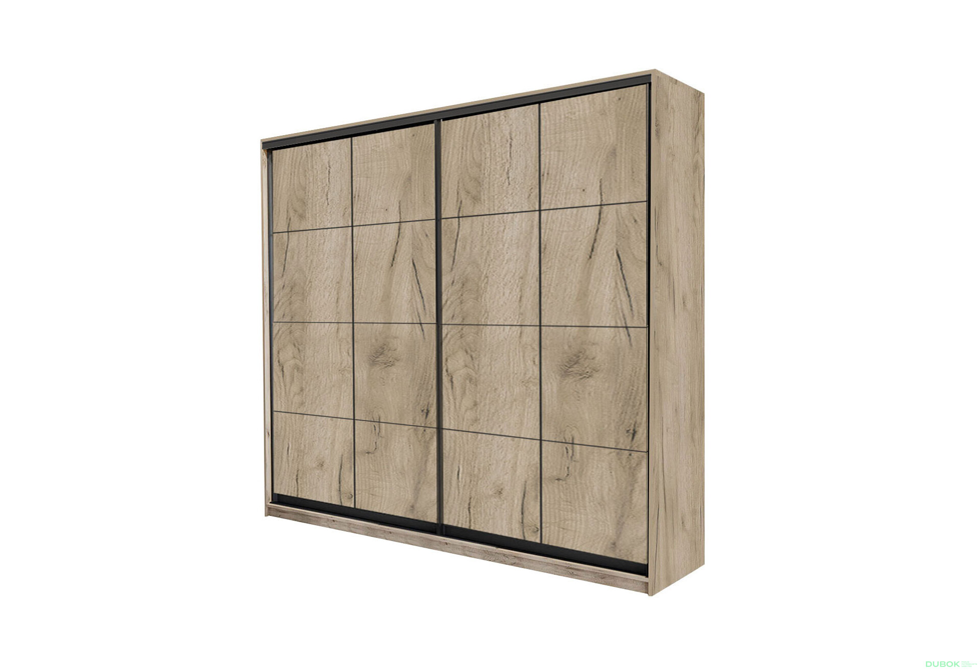 Fotografia 1 - Skriňa 2D W Loft 1800x600x2400, 2 DTD, Dub kraft sivý