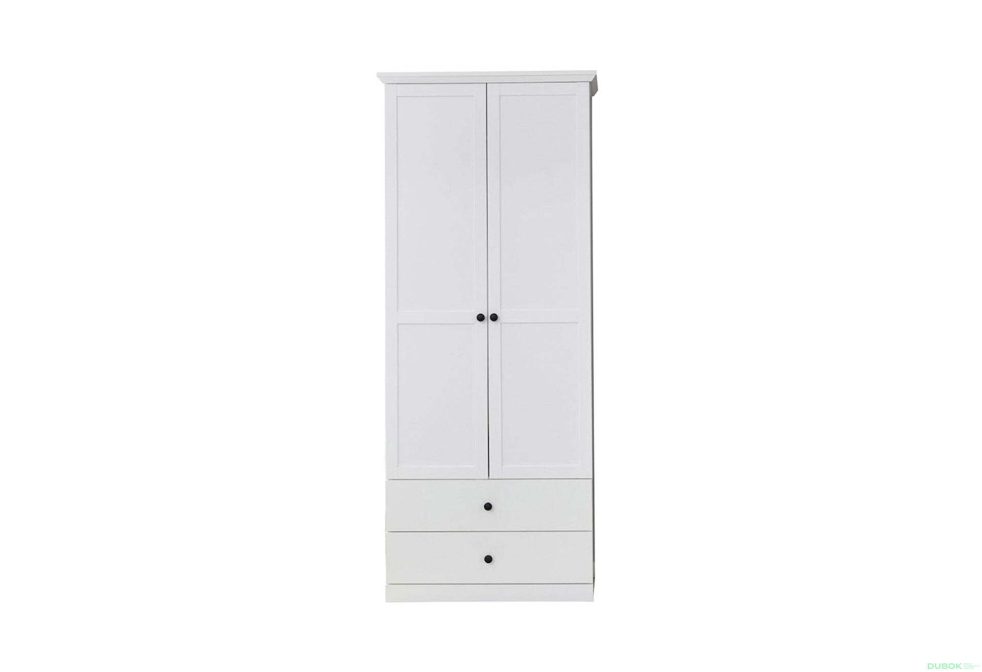 Fotografia 1 - Skriňa dvojdverová s 2 zásuvkami Brandson 81x196x41 cm Biela