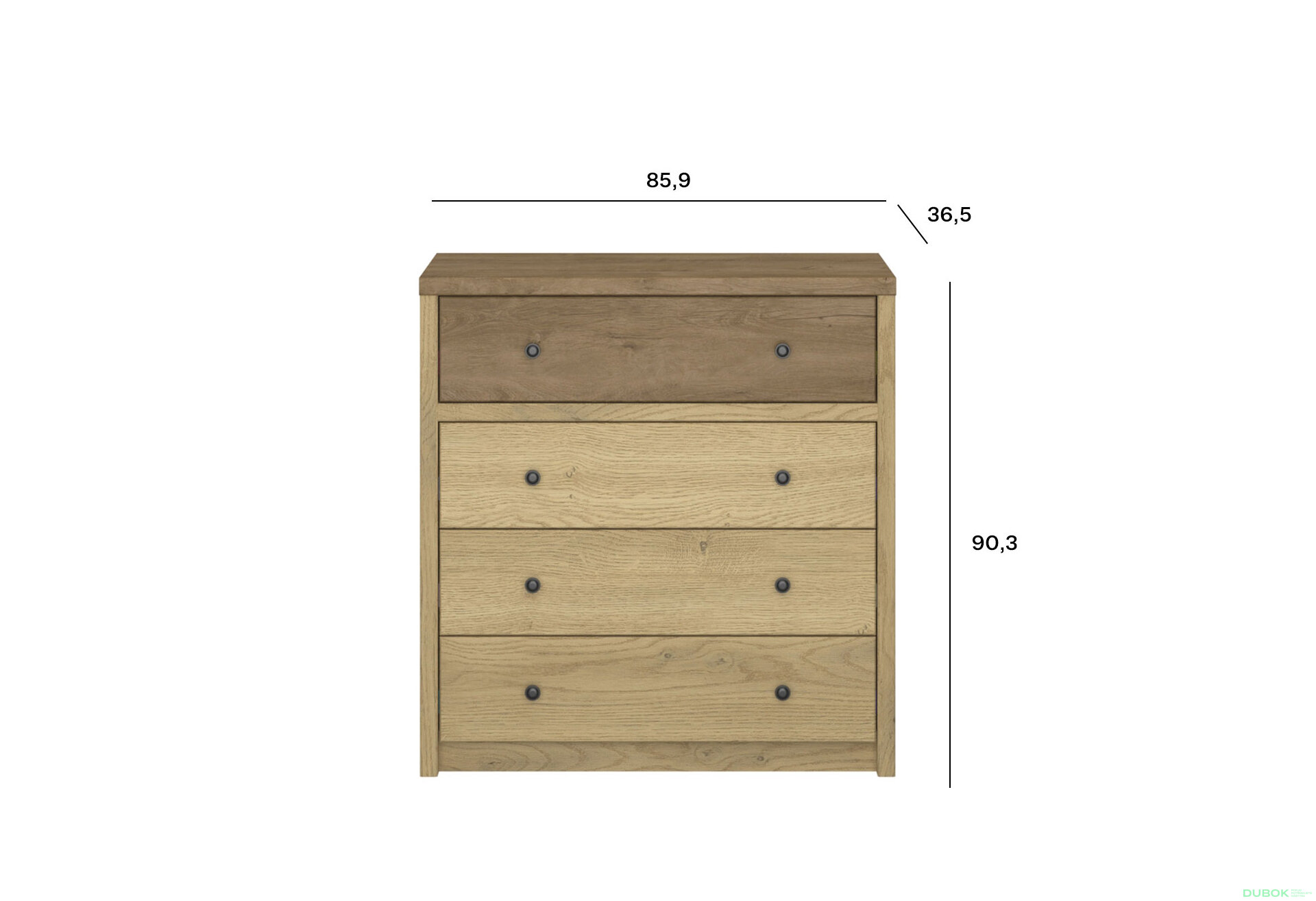 Fotografia 4 - Komoda 4s dub cremona / dub lefkas Denzel