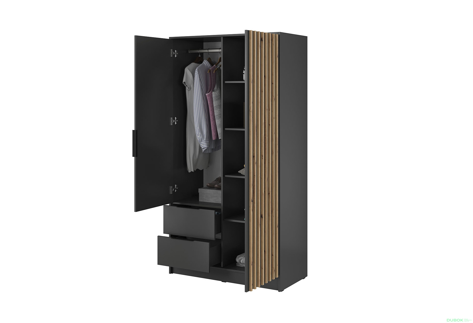 Skriňa 2D bez zrkadla grafit Nelly - Fotografia 2 Fotografia 2 - Skriňa 2D bez zrkadla grafit Nelly