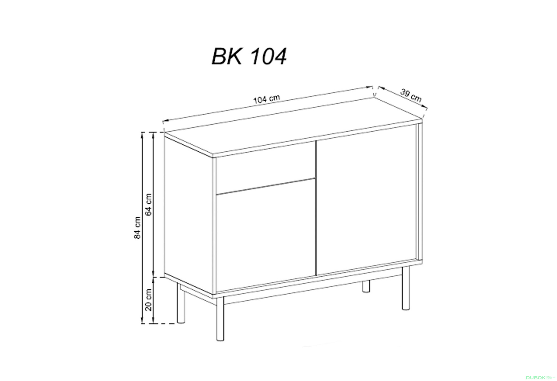 Fotografia 2 - Komoda BK104 jackson hickory / grafit Basic