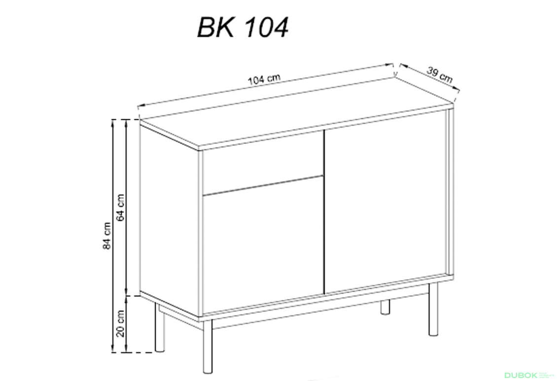 Fotografia 2 - Komoda BK104 jackson hickory / grafit Basic