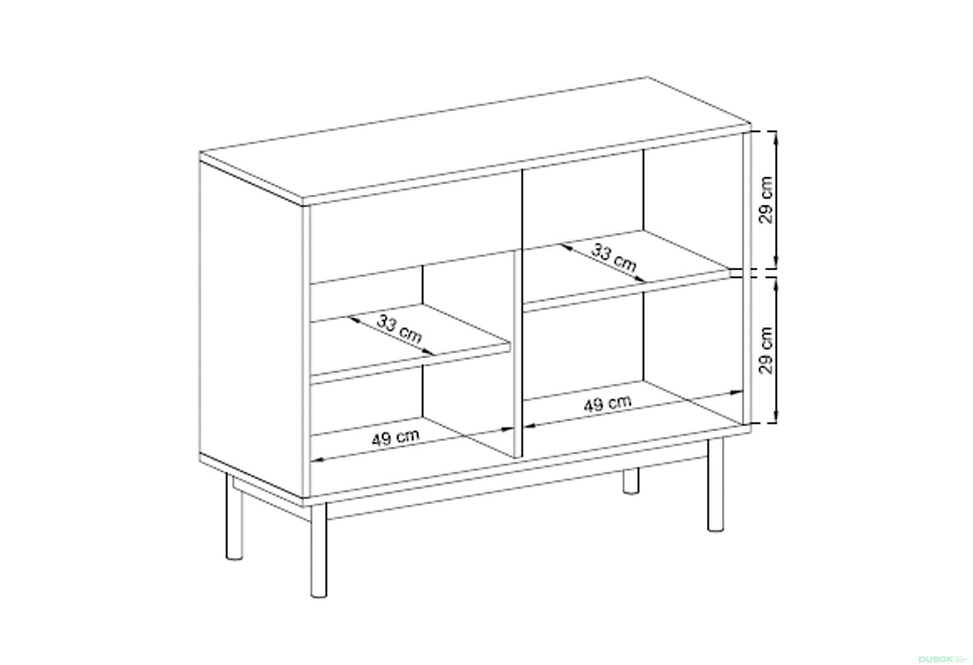 Fotografia 3 - Komoda BK104 jackson hickory / grafit Basic