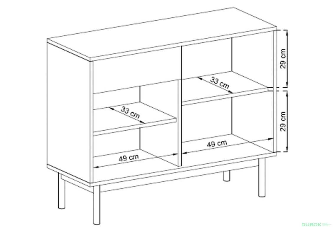 Komoda BK104 jackson hickory / grafit Basic - Fotografia 3 Fotografia 3 - Komoda BK104 jackson hickory / grafit Basic
