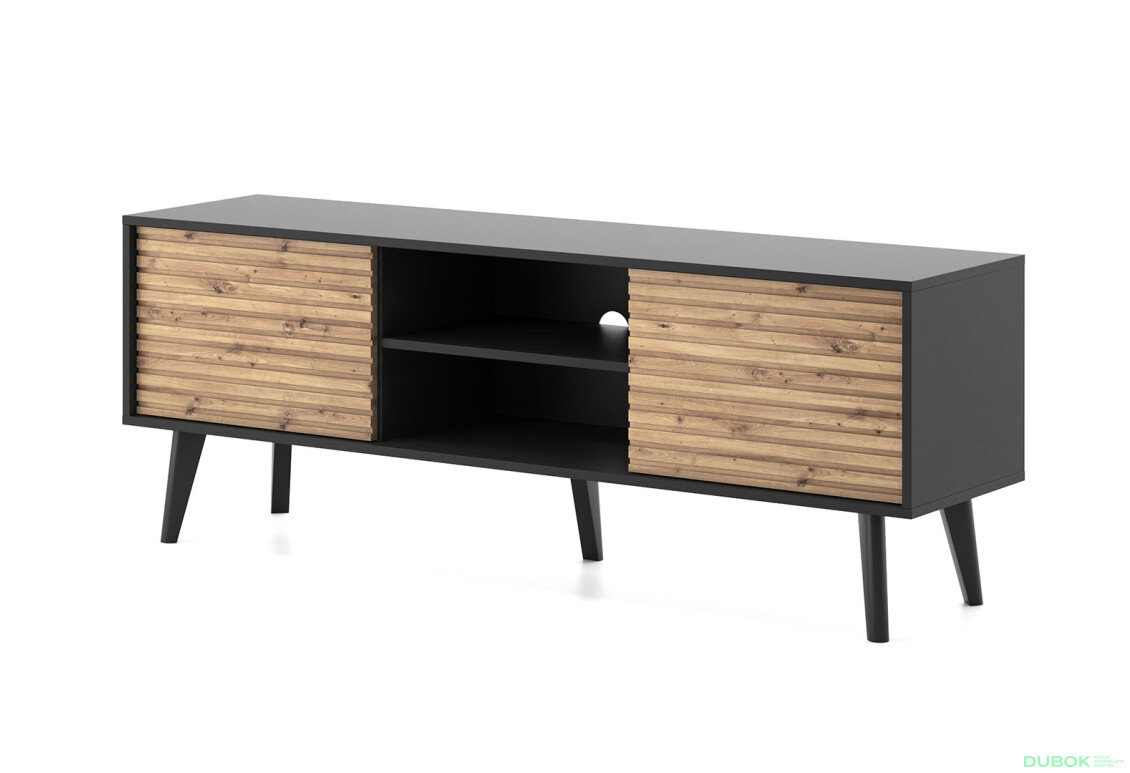 TV stolík RTV154 dub artisan / čierny Willow