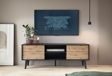TV stolík RTV154 dub artisan / čierny Fotografia TV stolík RTV154 dub artisan / čierny