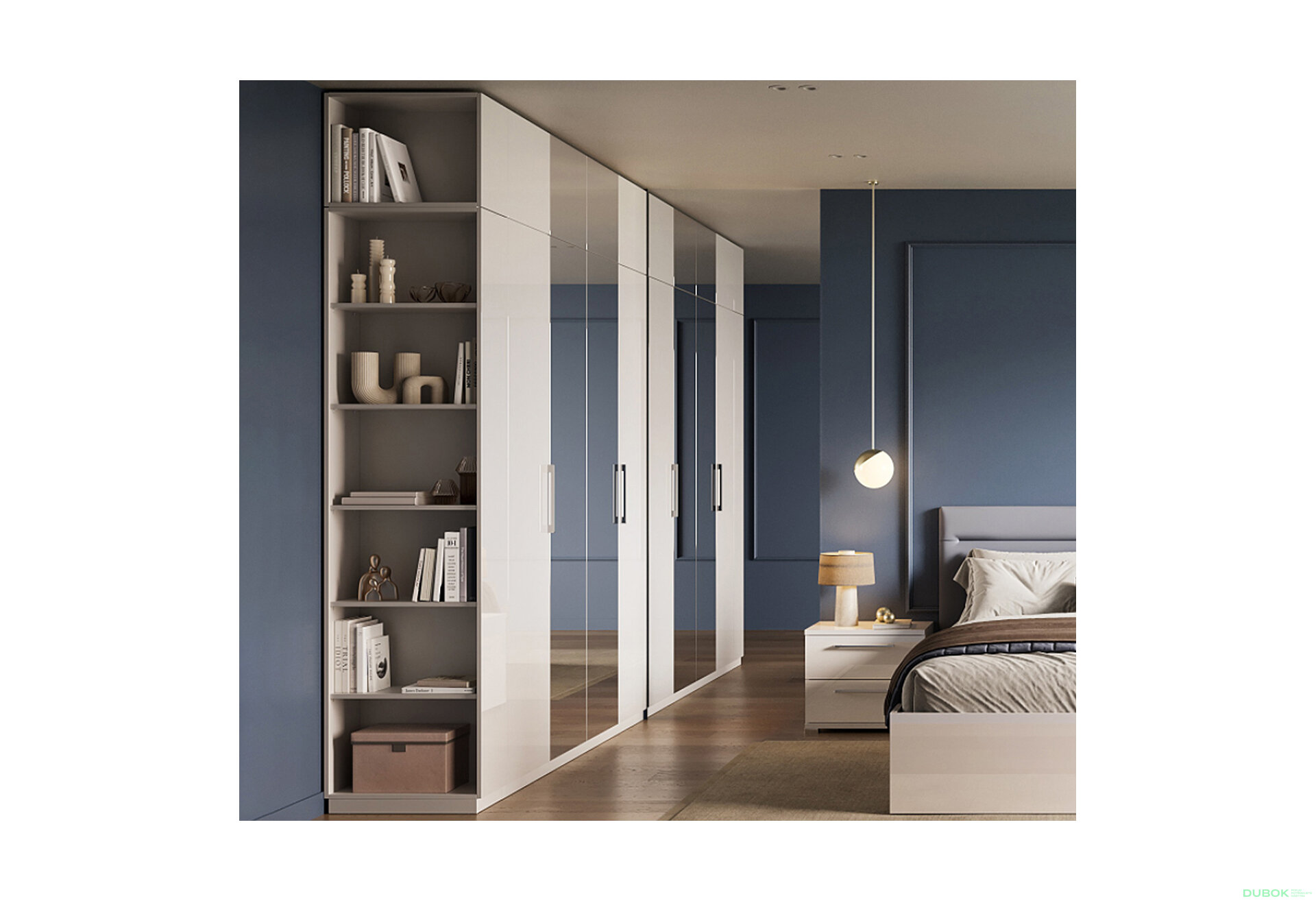 Fotografia 2 - Nadstavec na skriňu 4dv so zrkadlami biely lesk Family