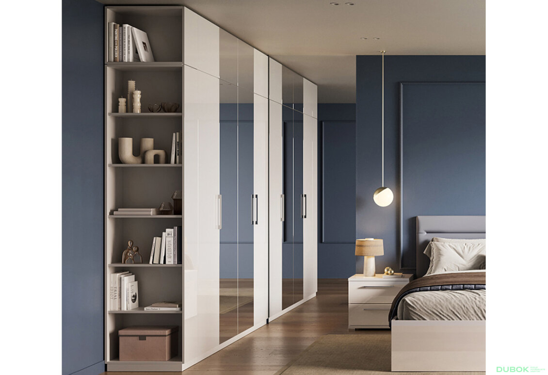 Fotografia 2 - Nadstavec na skriňu 4dv so zrkadlami biely lesk Family