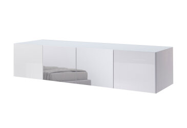 Nadstavec na skriňu 4dv so zrkadlami biely lesk