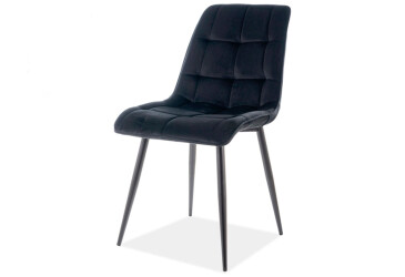 Stolička Chic Matt Velvet čierny Bluvel 99, matná čierna kov