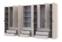 Fotografia 2 - Skriňa osemdverová s regálom s zásuvkami Gelar 370 cm kašemír