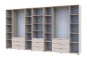 Fotografia 6 - Skriňa osemdverová s regálom s zásuvkami Gelar 370 cm kašemír