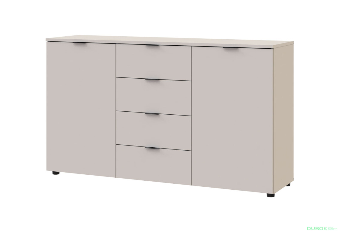Komoda s dvierkami a 4 zásuvkami Ron 5 140 cm kašmír