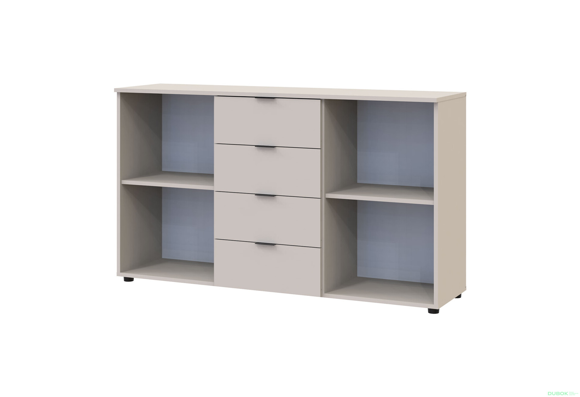 Komoda s dvierkami a 4 zásuvkami Ron 5 140 cm kašmír - Fotografia 6 Fotografia 6 - Komoda s dvierkami a 4 zásuvkami Ron 5 140 cm kašmír