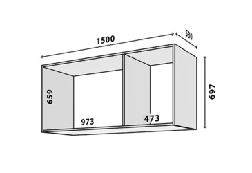 Fotografia Modul №32 A-1500x697 DTD 18 mm biely