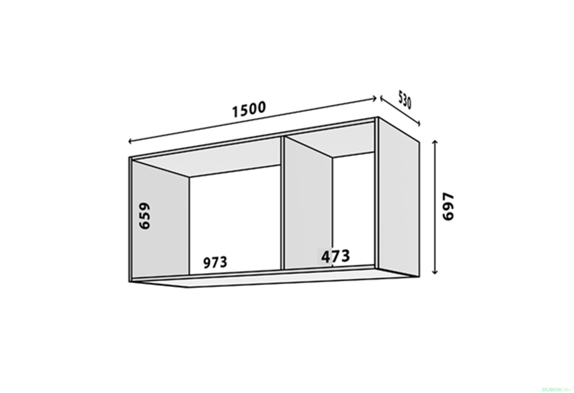 Modul №32 A-1500x697 DTD 18 mm biely - Fotografia 2 Fotografia 2 - Modul №32 A-1500x697 DTD 18 mm biely