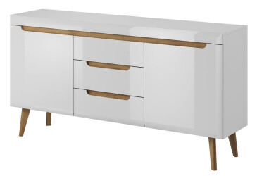 Komoda NKSZ160 Nordi biela / biely lesk